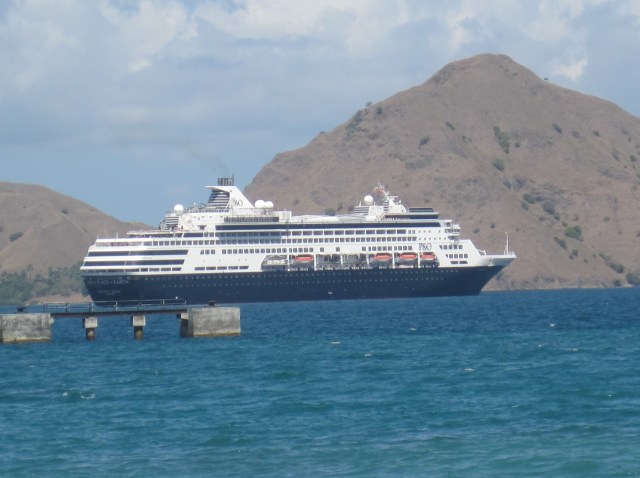 The Pacific Eden anchored at Komodo Island