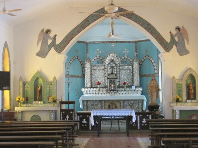 Inside the church at Beagle Bay