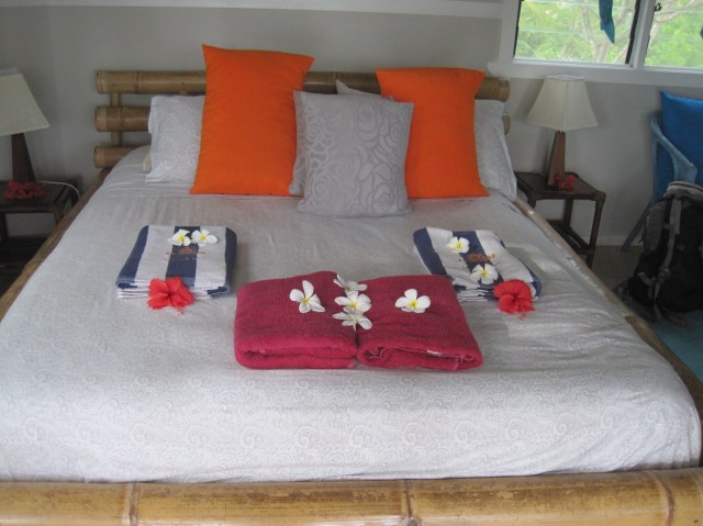 Inside our chalet at Sa'Moana, Samoa