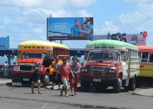 At the bus station, Samoa -  we took a taxi