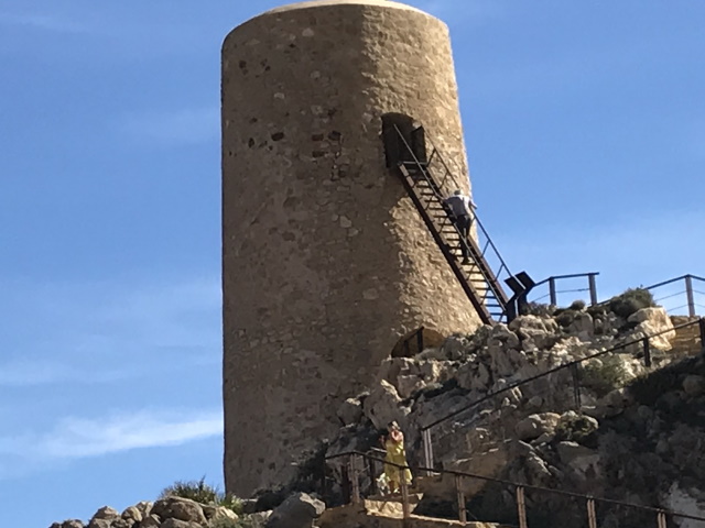 Martin going up into the Torre del Piriculo