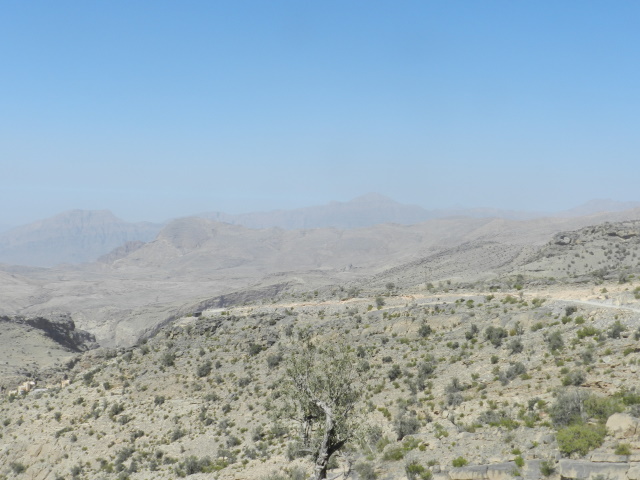 Mountain scenery and road, Saiq Plateau