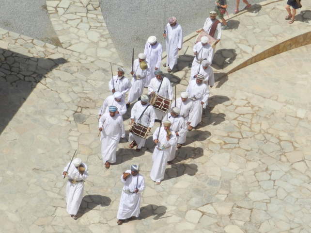 Band leaving Nizwa Fort
