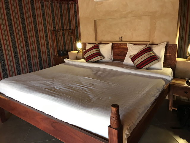 Bed in tent at Thousand Nights Camp