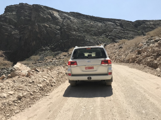 Our landcruiser on one of the better mountain roads